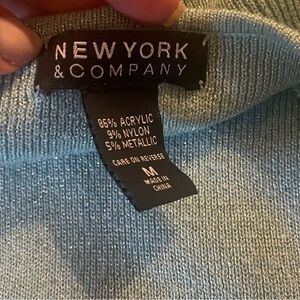 Sea Foam Green - New York & Co. Metallic Silver V-Neck Sweater - M - see pics!!!
